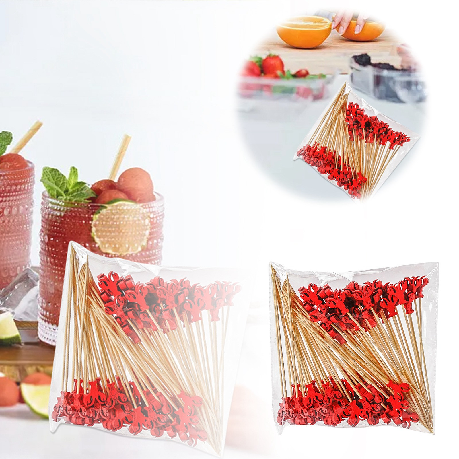 thumbnail image 2 of Palillos De Cóctel Para El Año Nuevo Chino, 100 Unidades. Palillos Para Frutas, Palillos Para Postres, Palillos Para Comida, Sándwiches, Bebidas, Brochetas De Carne, Frutas, Artículos Para Fiestas., 2 of 2